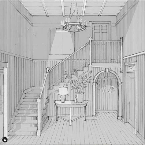 An artist rendering of a tasting room