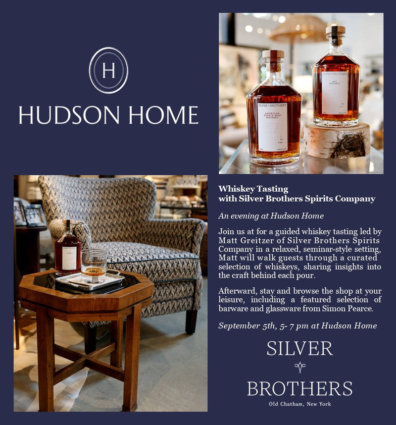 Whiskey Tasting at Hudson Home September 5, 2026