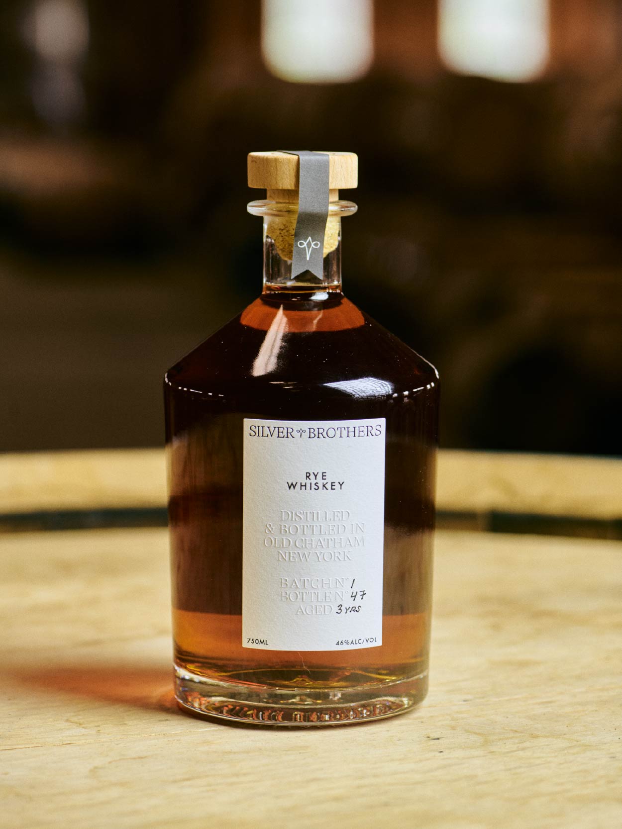 A bottle of Silver Brothers Rye Whiskey