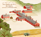 Illustration of Silver Brothers Spirits Company Distillery by Millie von Platen